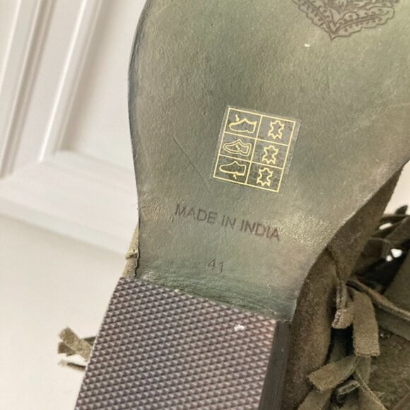 NWOT Free People Lawless Fringe Moss Suede Western Boots - Picture 7 of 8